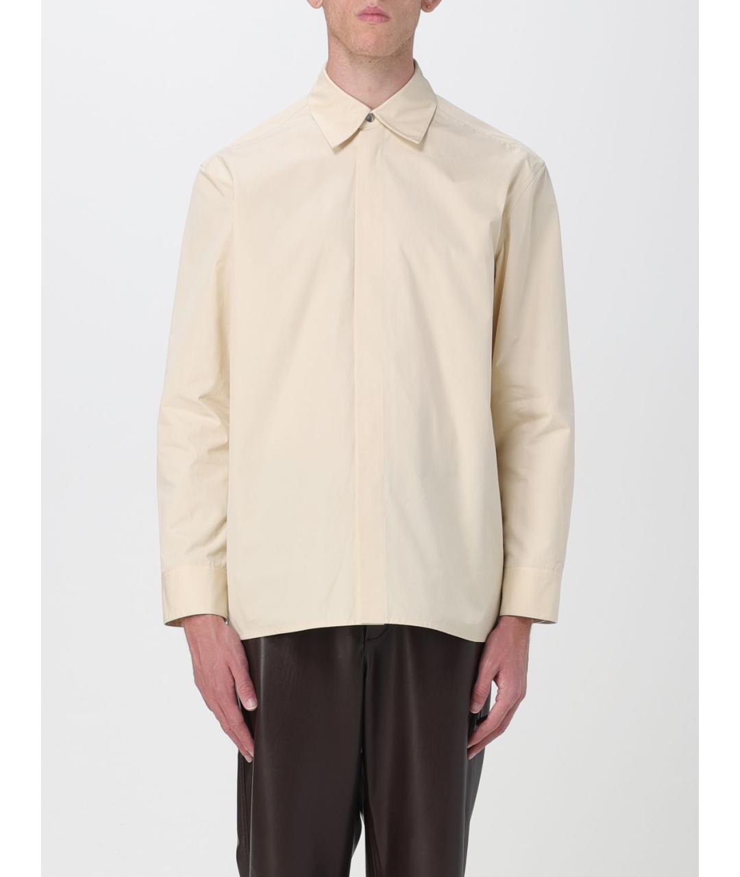 JIL SANDER Бежевая хлопковая кэжуал рубашка, фото 2