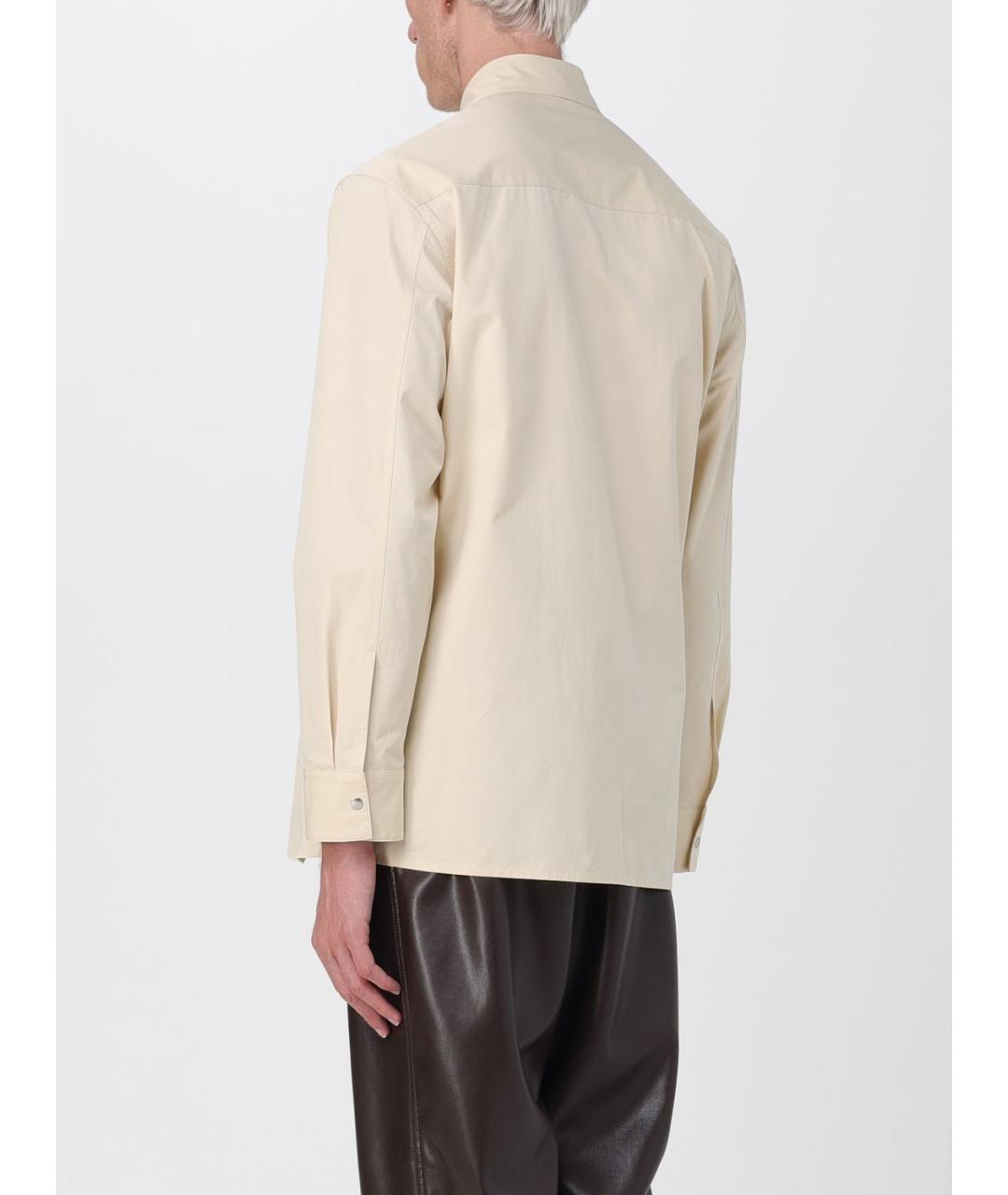 JIL SANDER Бежевая хлопковая кэжуал рубашка, фото 4