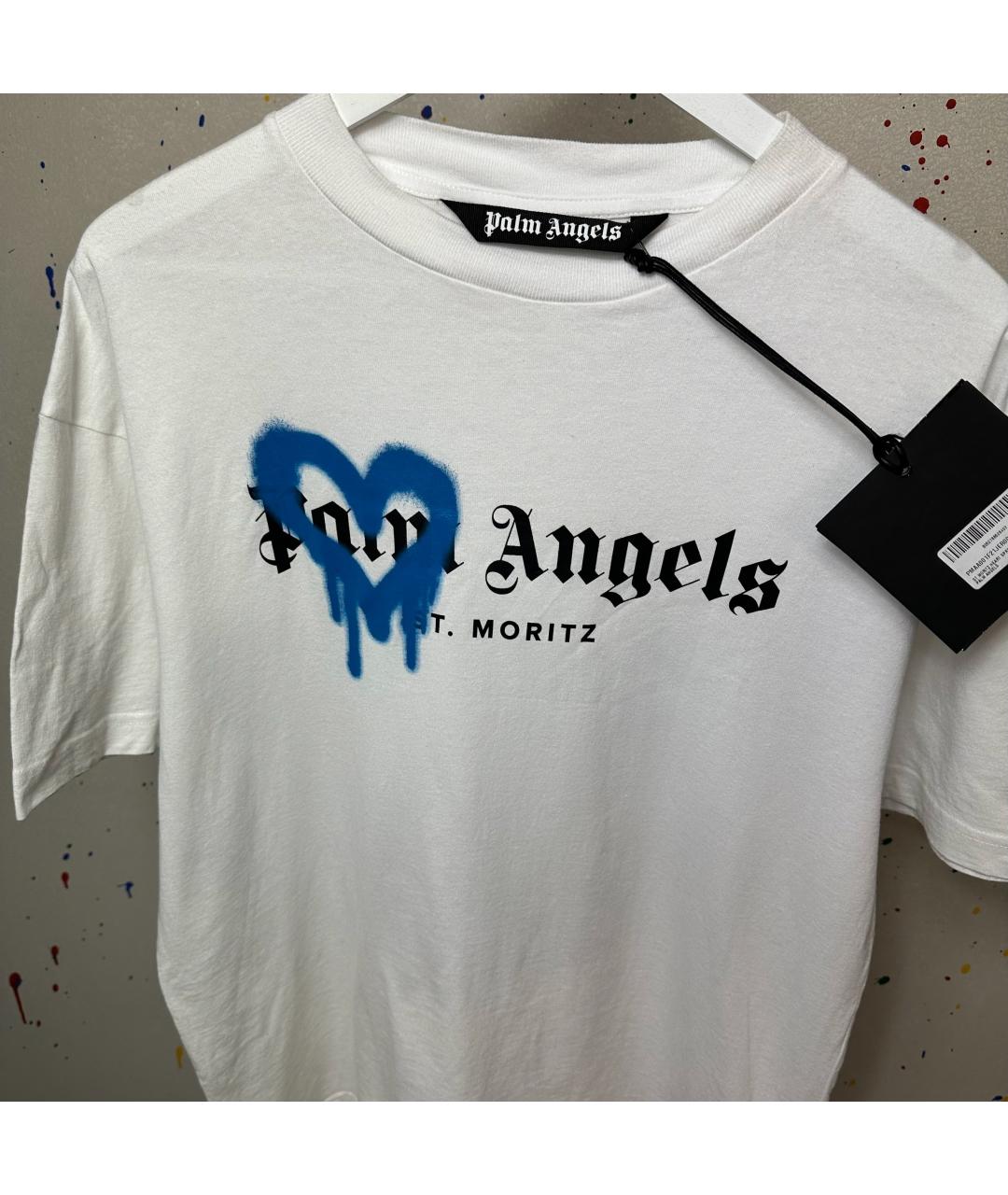 PALM ANGELS Белая хлопковая футболка, фото 2