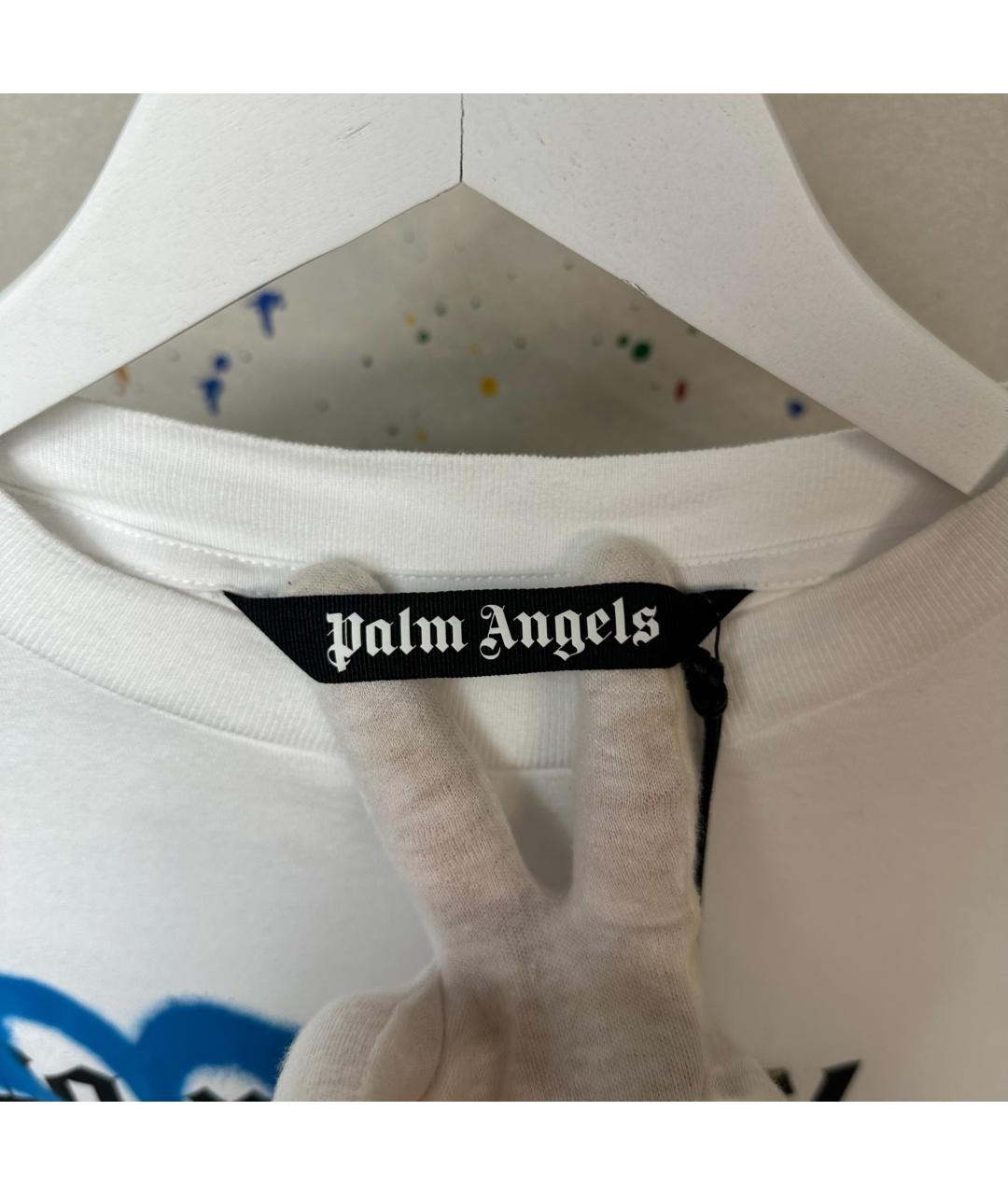 PALM ANGELS Белая хлопковая футболка, фото 4