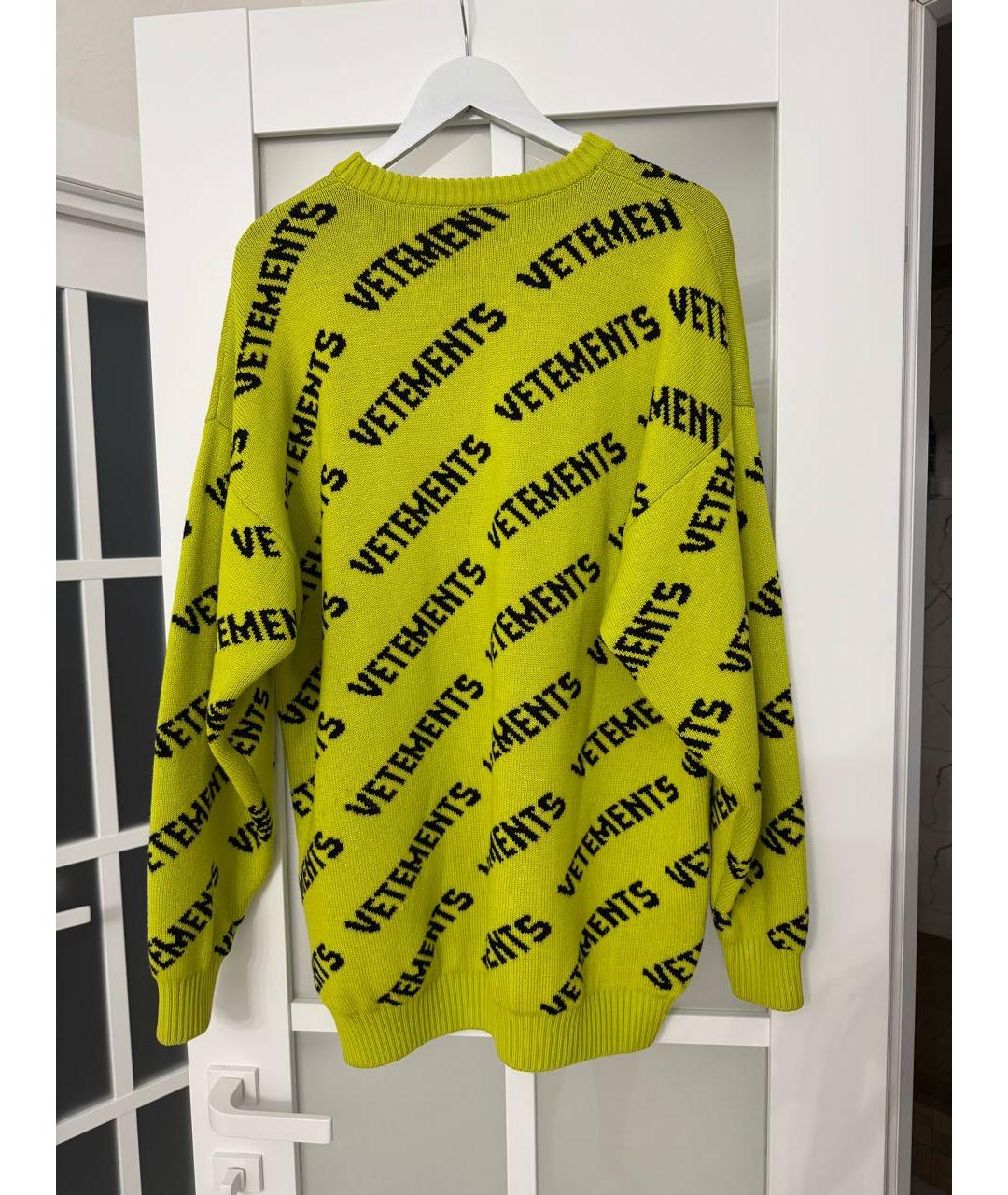 VETEMENTS Салатовый шерстяной джемпер / свитер, фото 2
