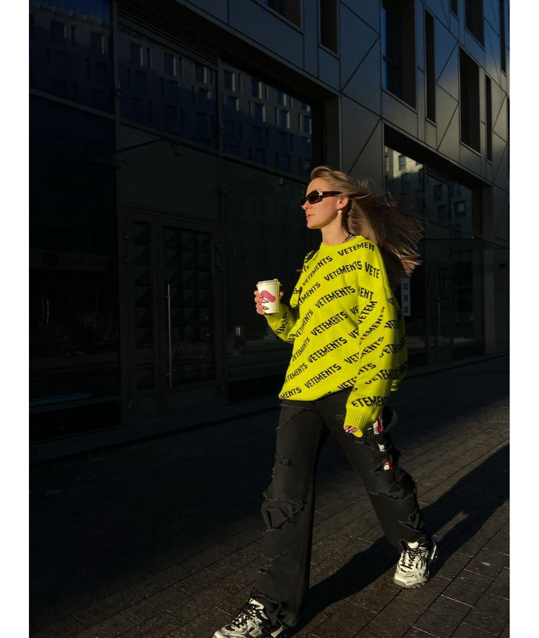 VETEMENTS Салатовый шерстяной джемпер / свитер, фото 7