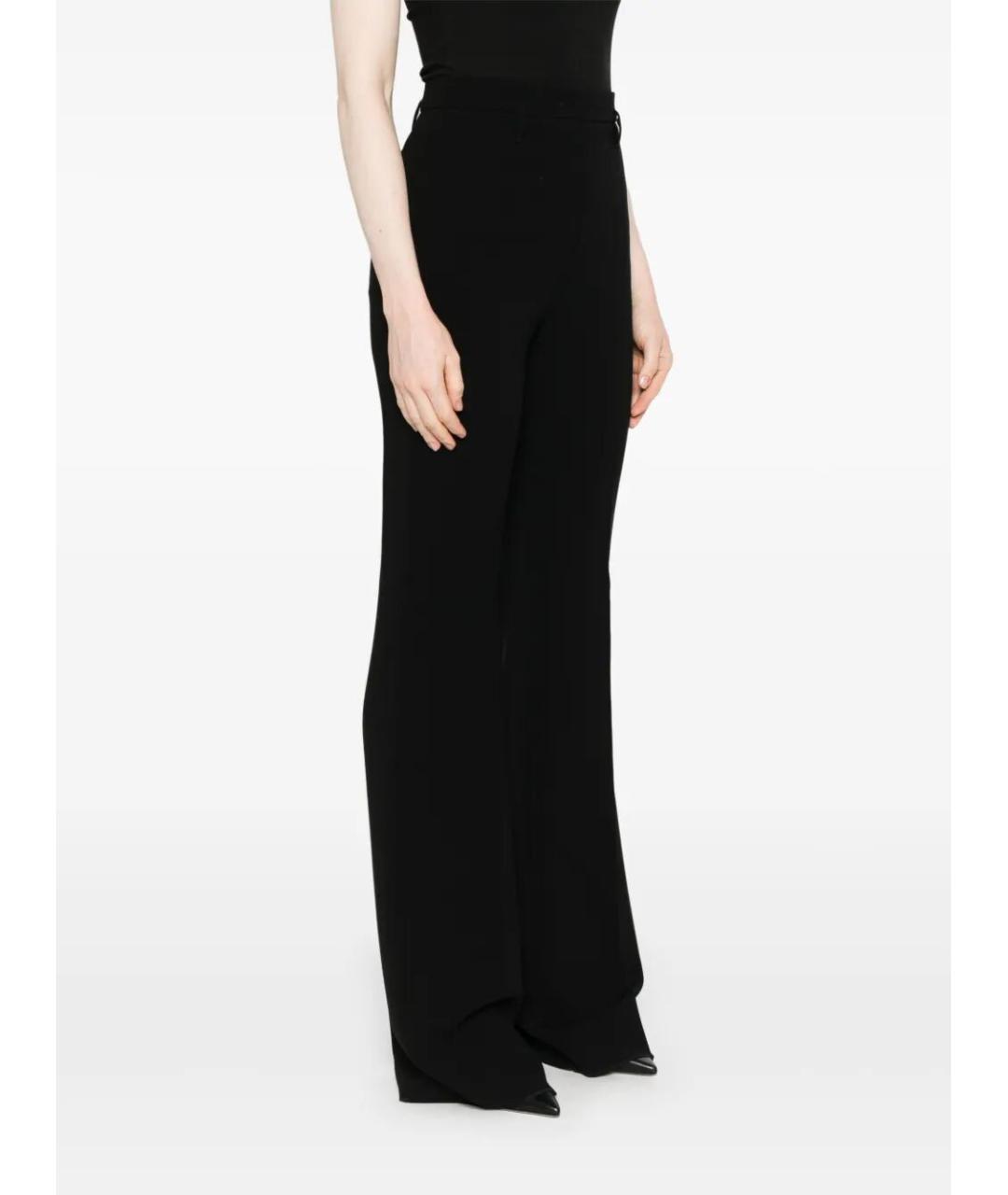 MAX MARA STUDIO Черные полиэстеровые прямые брюки, фото 3