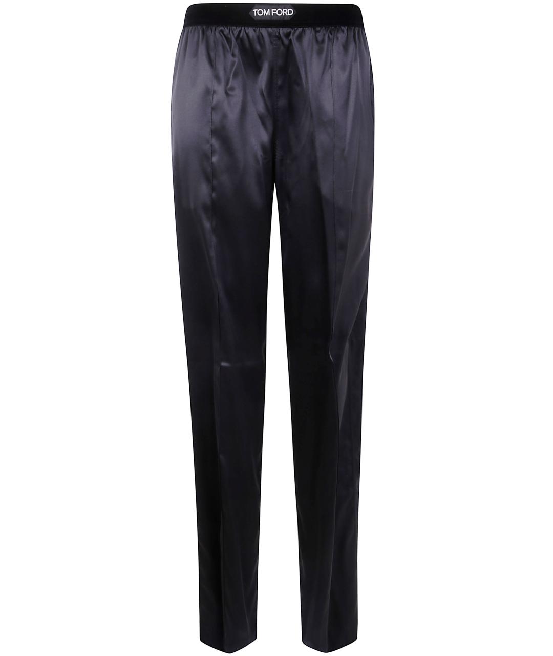 TOM FORD Черные шелковые прямые брюки, фото 1
