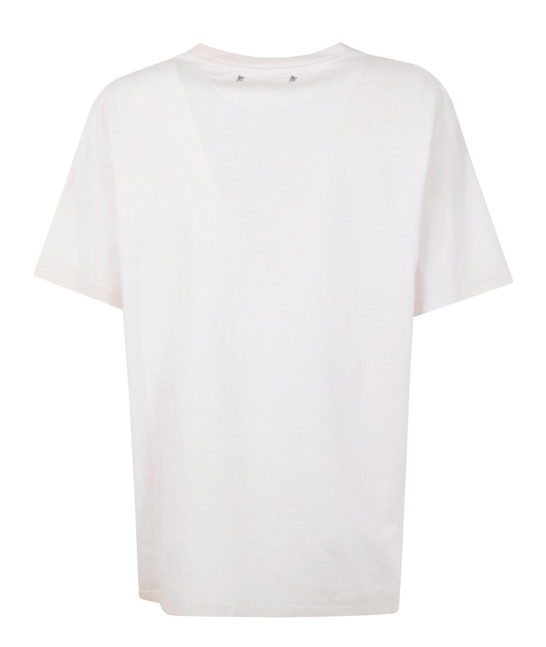 GOLDEN GOOSE DELUXE BRAND Белая хлопковая футболка, фото 2