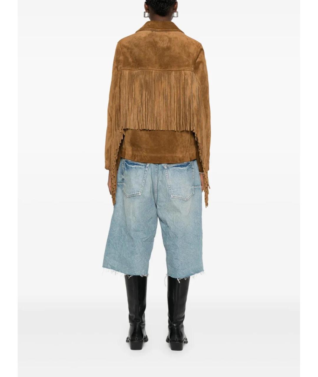 GOLDEN GOOSE DELUXE BRAND Коричневая замшевая куртка, фото 4