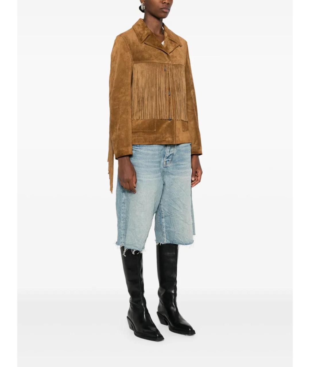 GOLDEN GOOSE DELUXE BRAND Коричневая замшевая куртка, фото 3