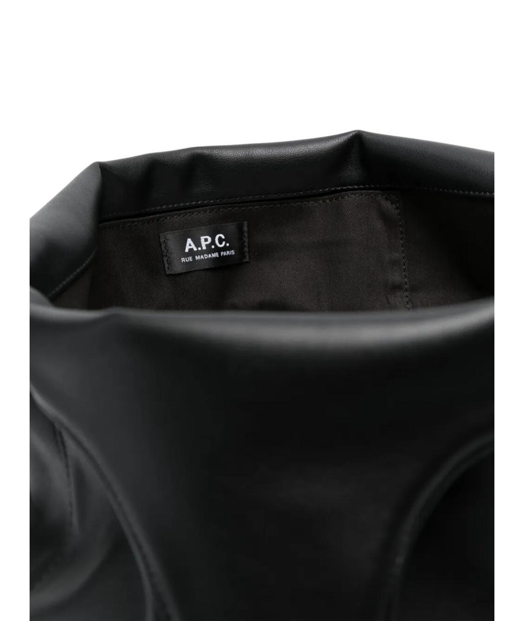 A.P.C. Черная синтетическая сумка тоут, фото 2
