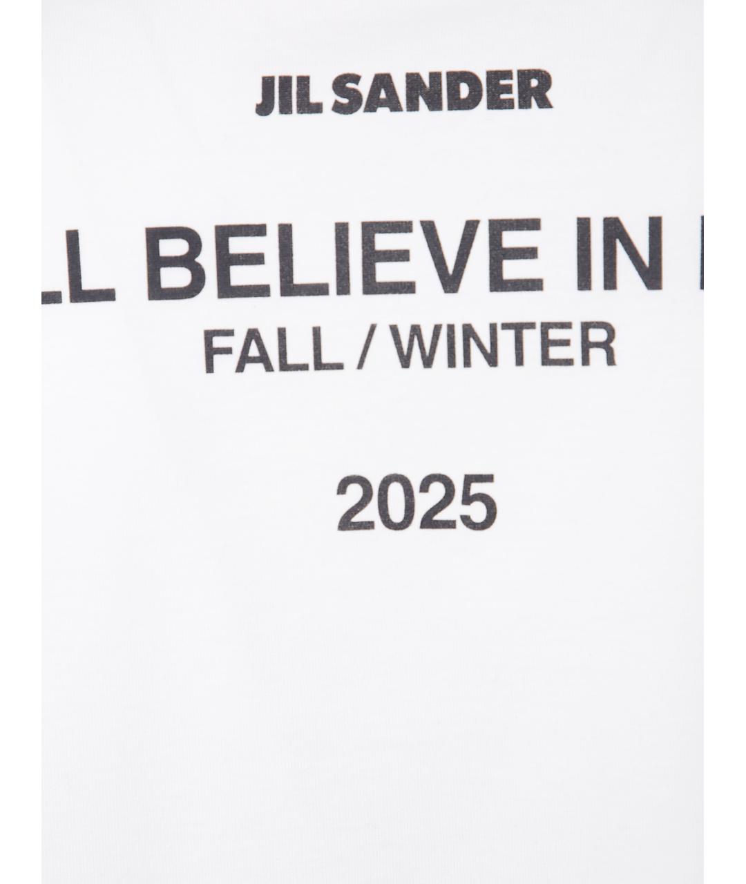 JIL SANDER Белая хлопковая футболка, фото 3