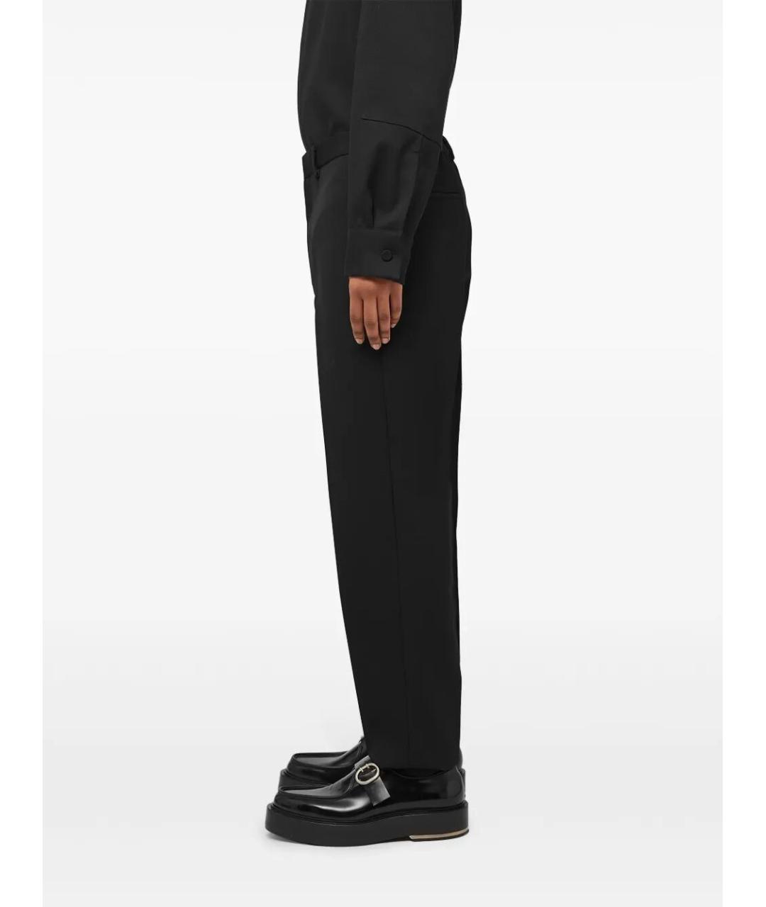 JIL SANDER Черные шерстяные повседневные брюки, фото 3