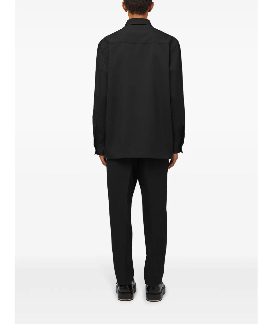JIL SANDER Черные шерстяные повседневные брюки, фото 2