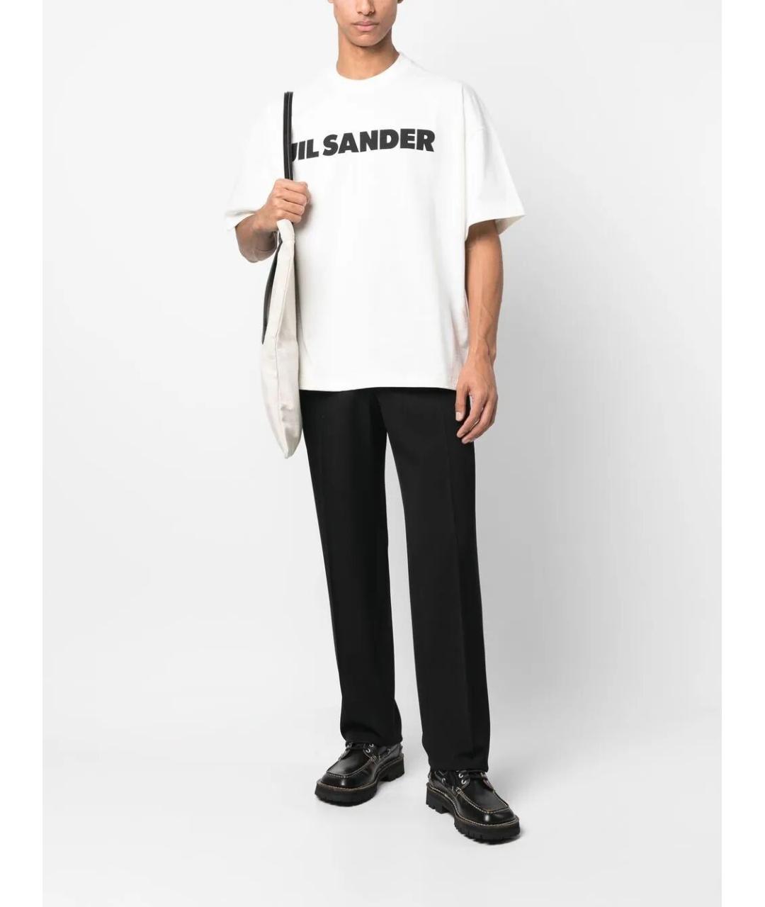 JIL SANDER Белая хлопковая футболка, фото 2
