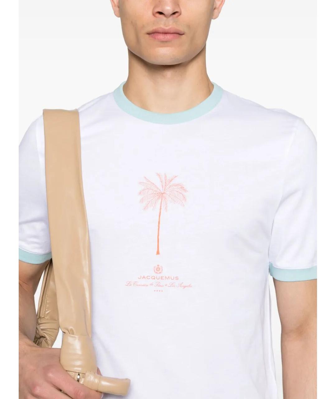 JACQUEMUS Белая хлопковая футболка, фото 4