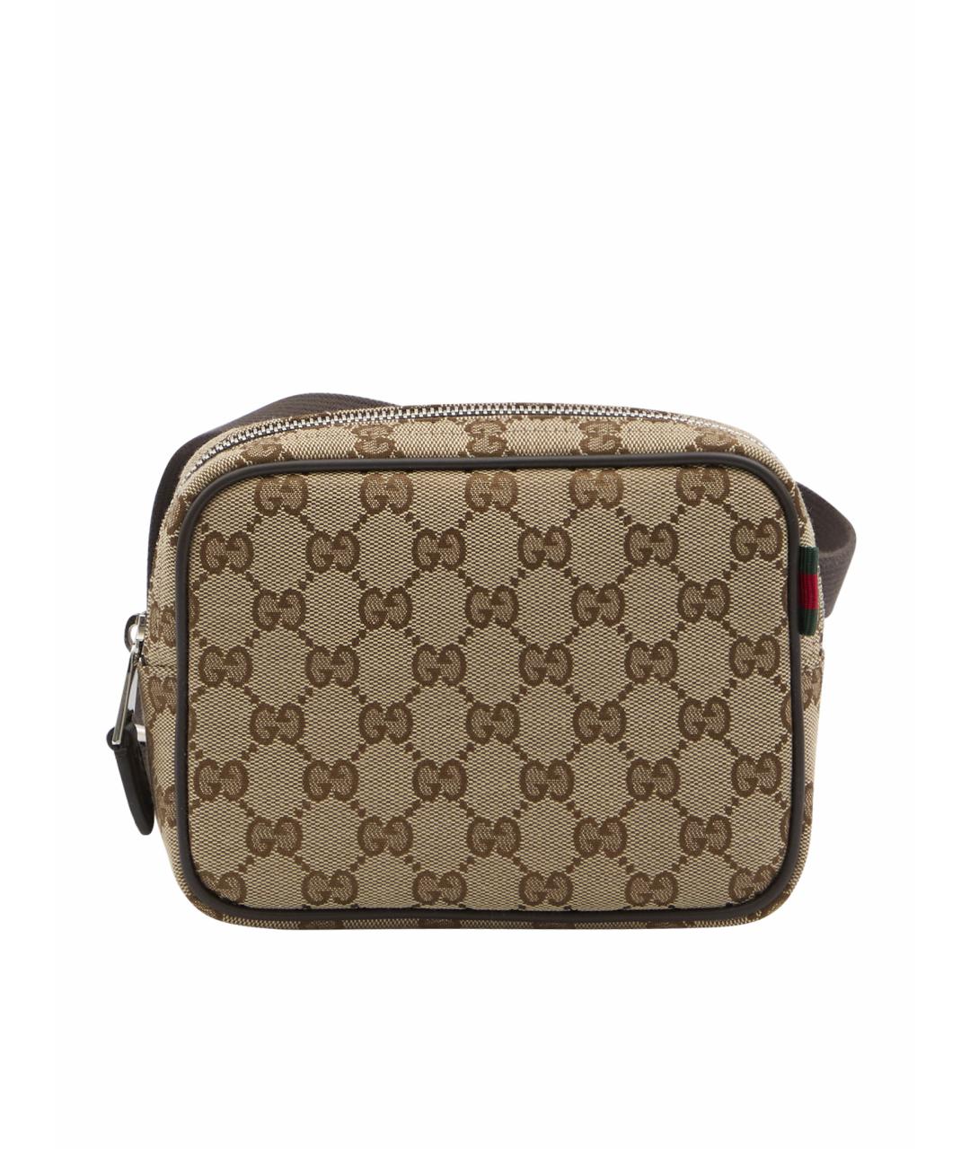 GUCCI Бежевая жаккардовая сумка на плечо, фото 1