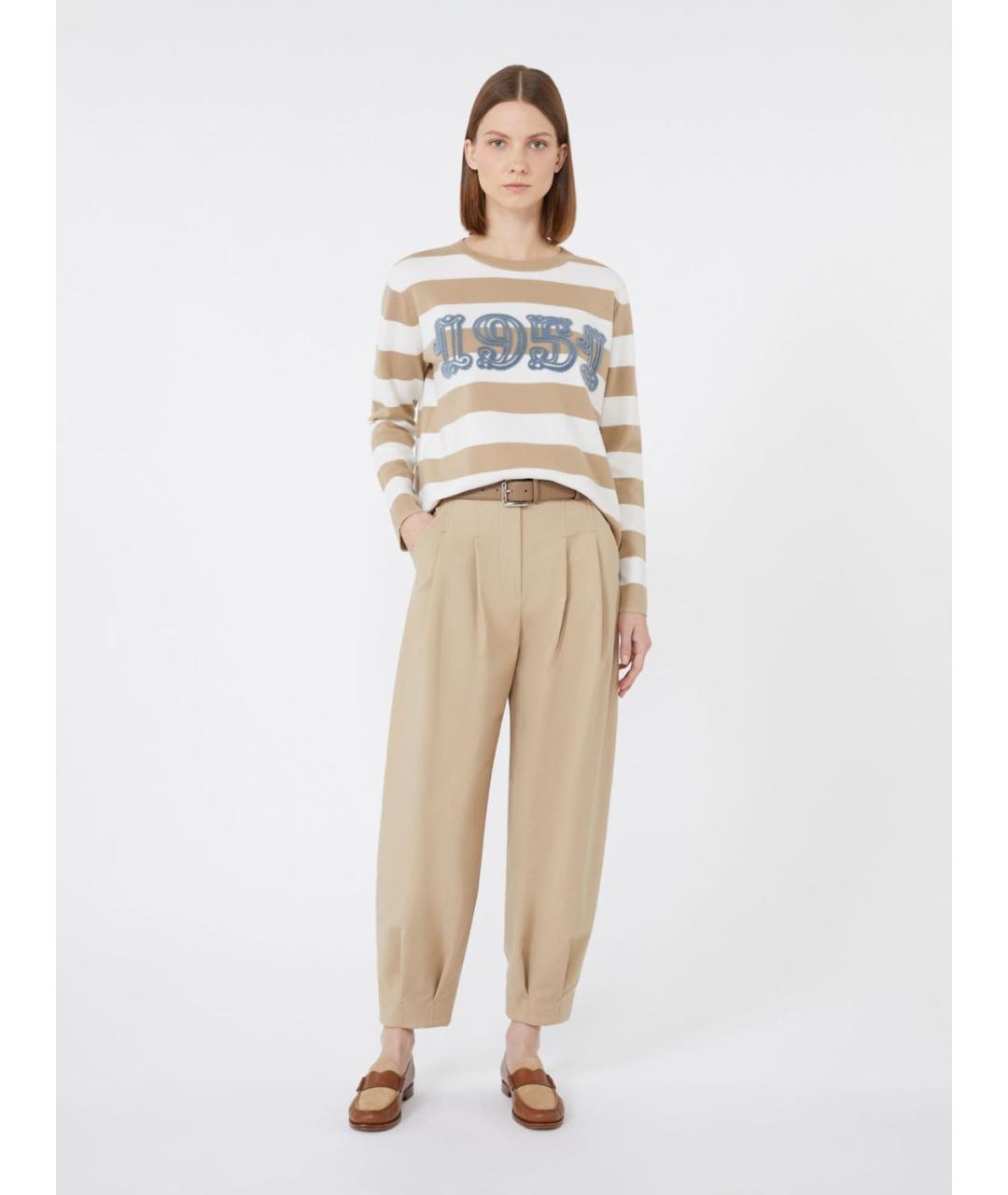 MAX MARA Бежевый шерстяной джемпер / свитер, фото 4