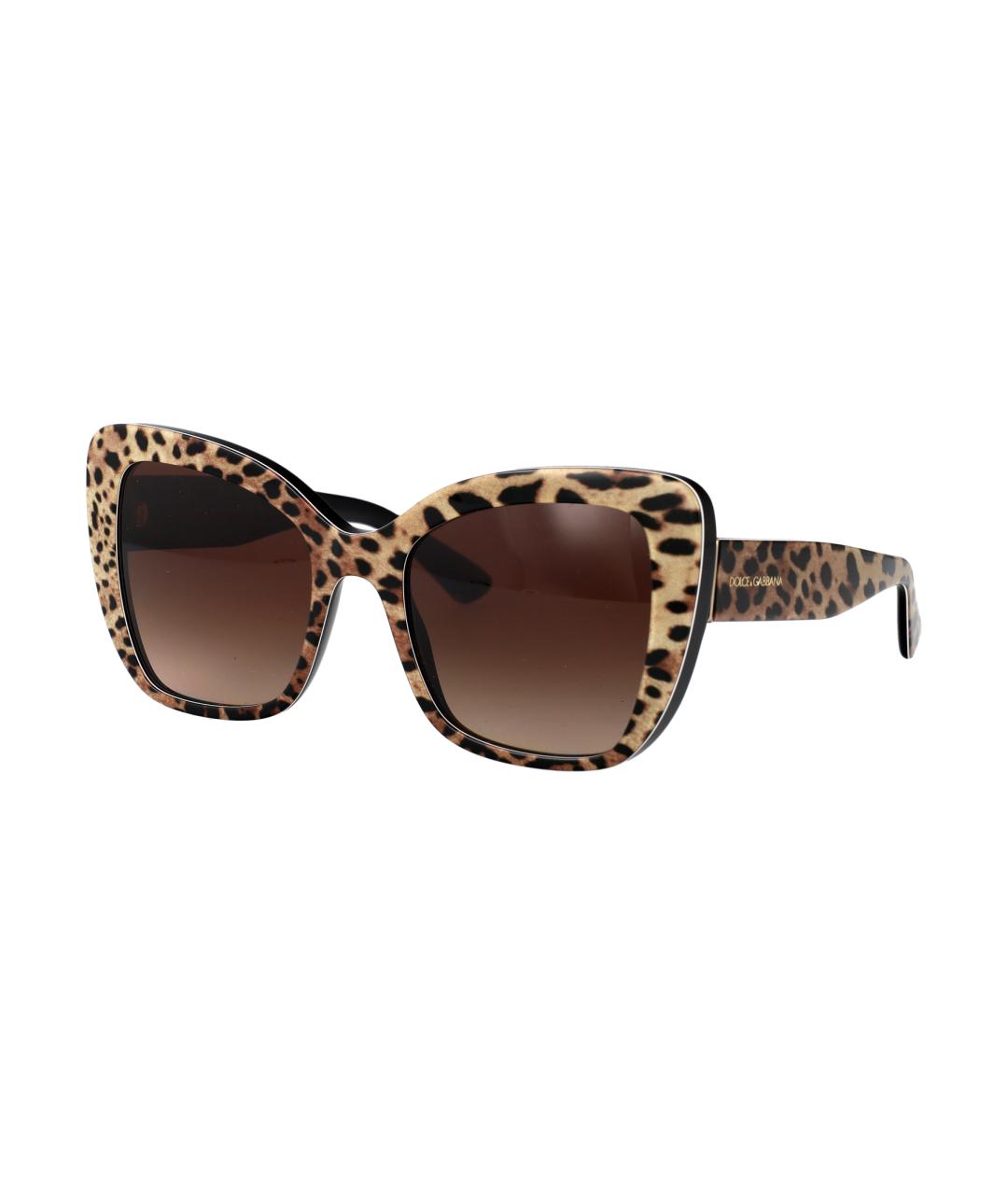 DOLCE&GABBANA Коричневые пластиковые солнцезащитные очки, фото 2