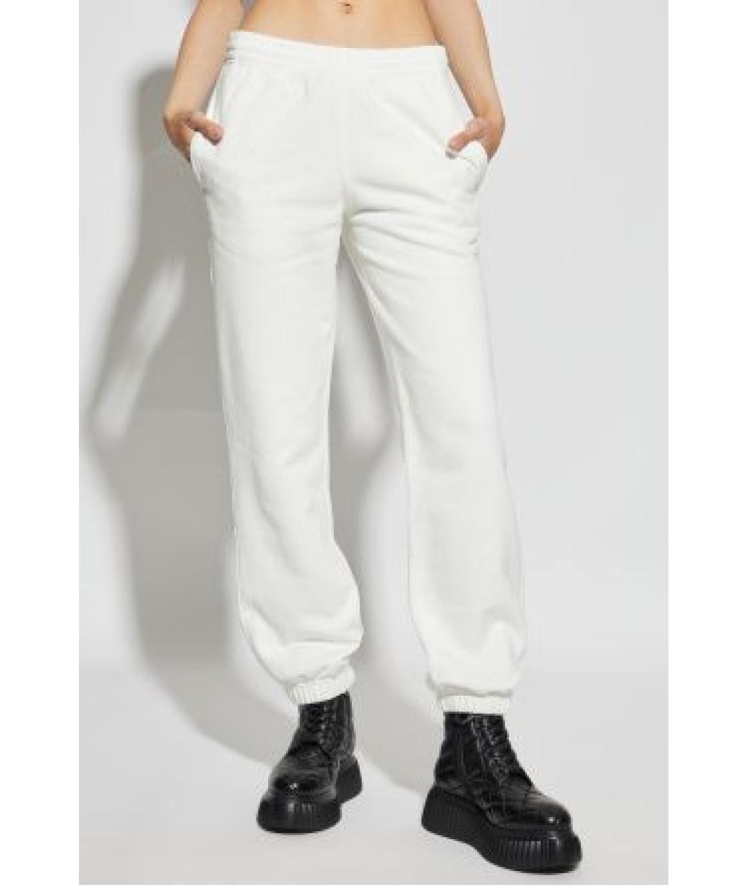 BURBERRY Белые хлопковые прямые брюки, фото 2