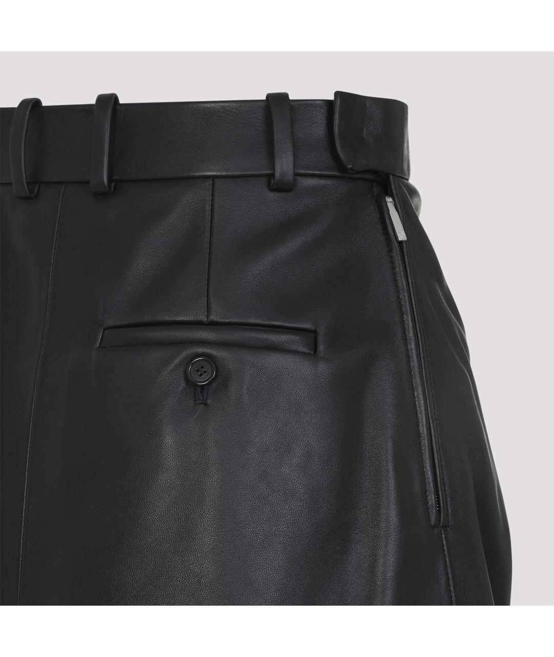 LOEWE Черная кожаная юбка мини, фото 4
