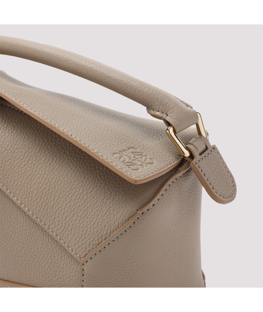 LOEWE Бежевая кожаная сумка через плечо, фото 3