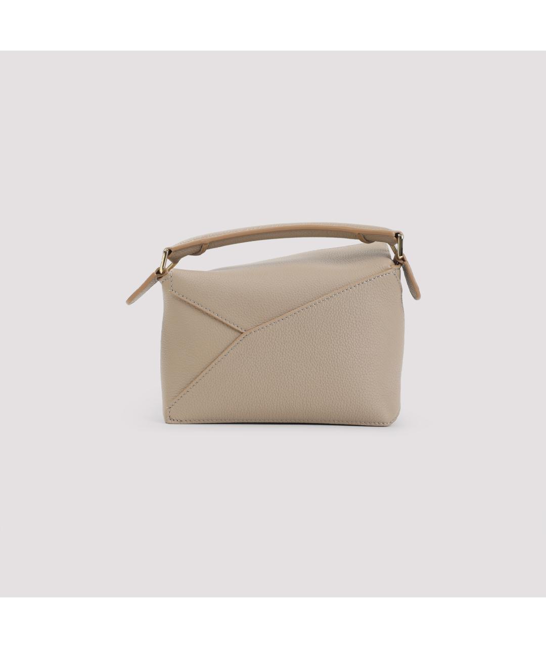 LOEWE Бежевая кожаная сумка через плечо, фото 2