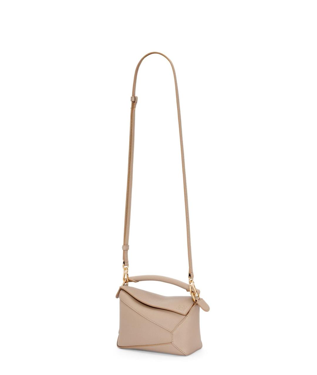 LOEWE Бежевая кожаная сумка через плечо, фото 4
