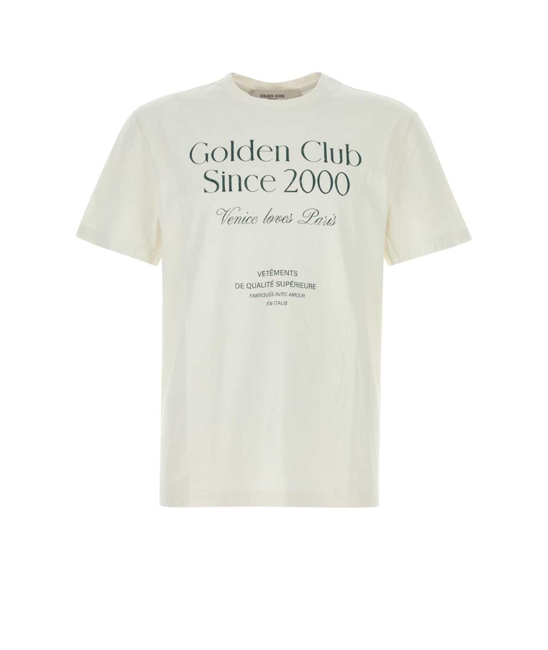 GOLDEN GOOSE DELUXE BRAND Белая хлопковая футболка, фото 1