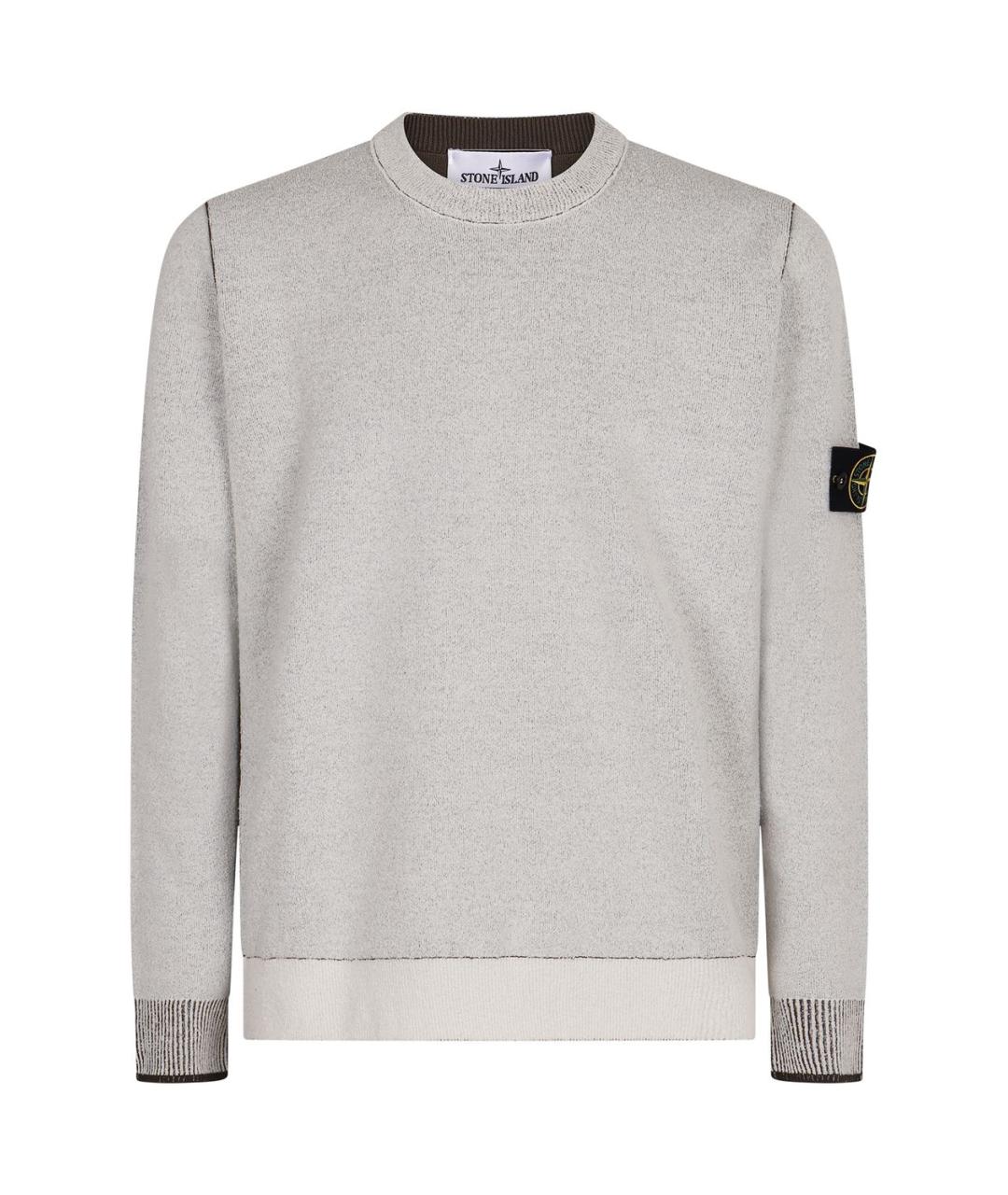 STONE ISLAND Серый хлопковый джемпер / свитер, фото 1