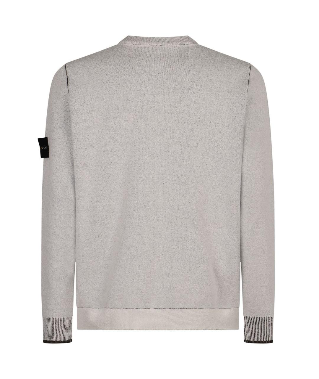 STONE ISLAND Серый хлопковый джемпер / свитер, фото 2