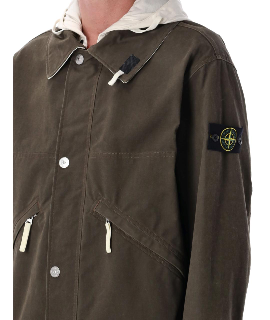 STONE ISLAND Хаки хлопковая парка, фото 4