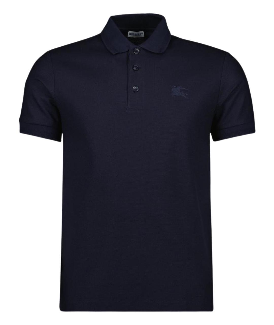 BURBERRY Темно-синяя хлопковая футболка, фото 1