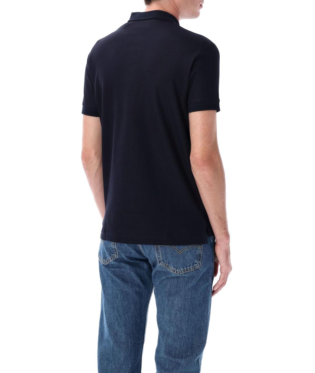 BURBERRY Темно-синяя хлопковая футболка, фото 2