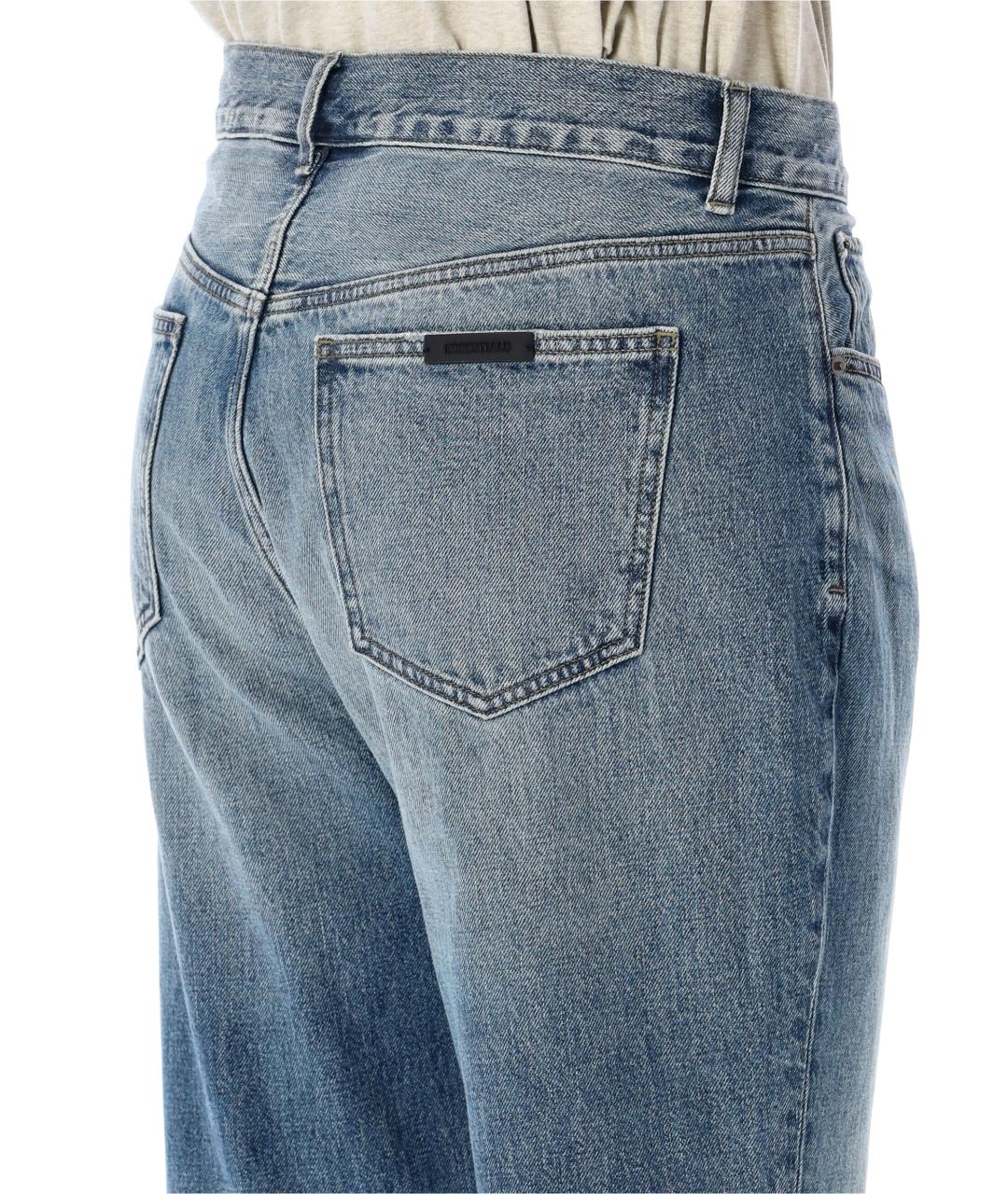 FEAR OF GOD ESSENTIALS Голубые хлопковые прямые джинсы, фото 4