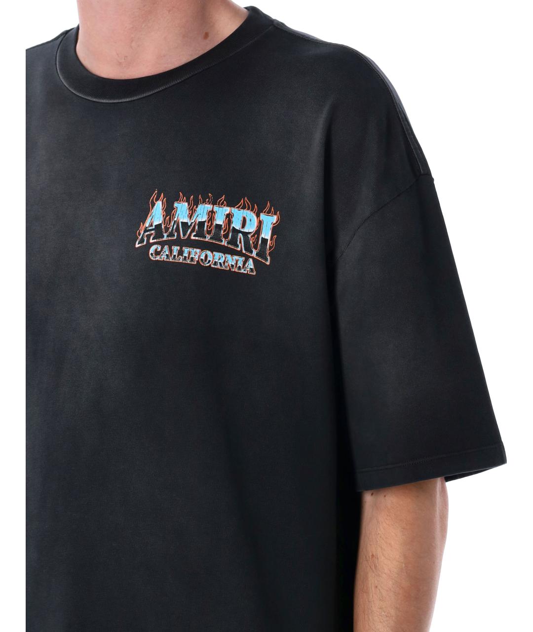 AMIRI Черная хлопковая футболка, фото 4