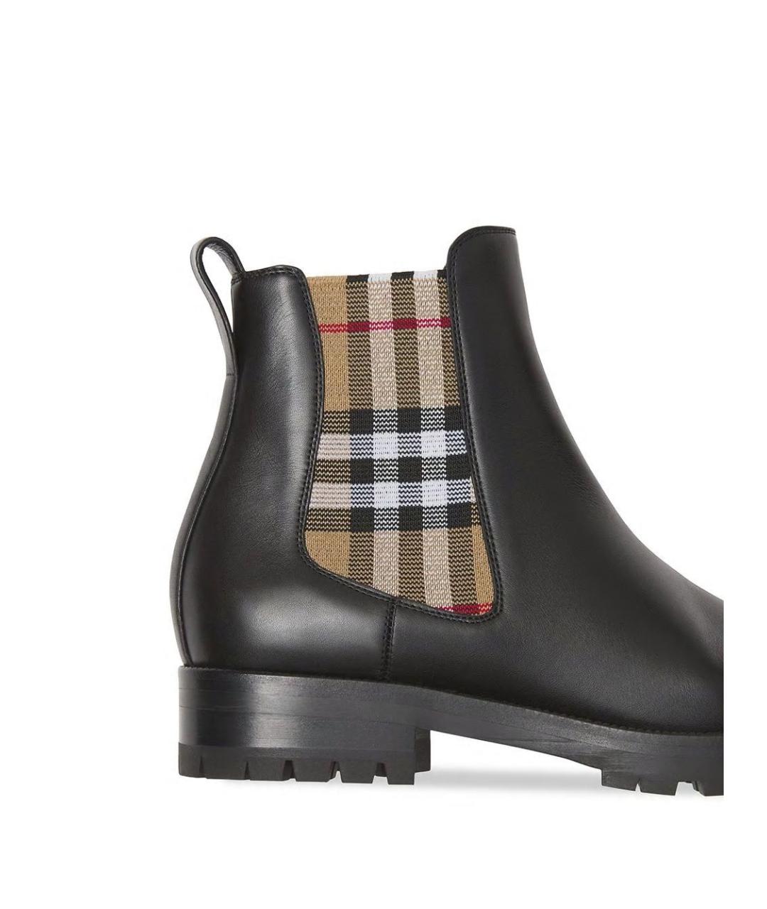 BURBERRY Черные кожаные ботинки, фото 4