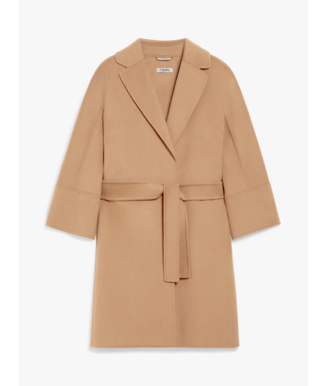 'S MAX MARA Бежевое шерстяное пальто, фото 6