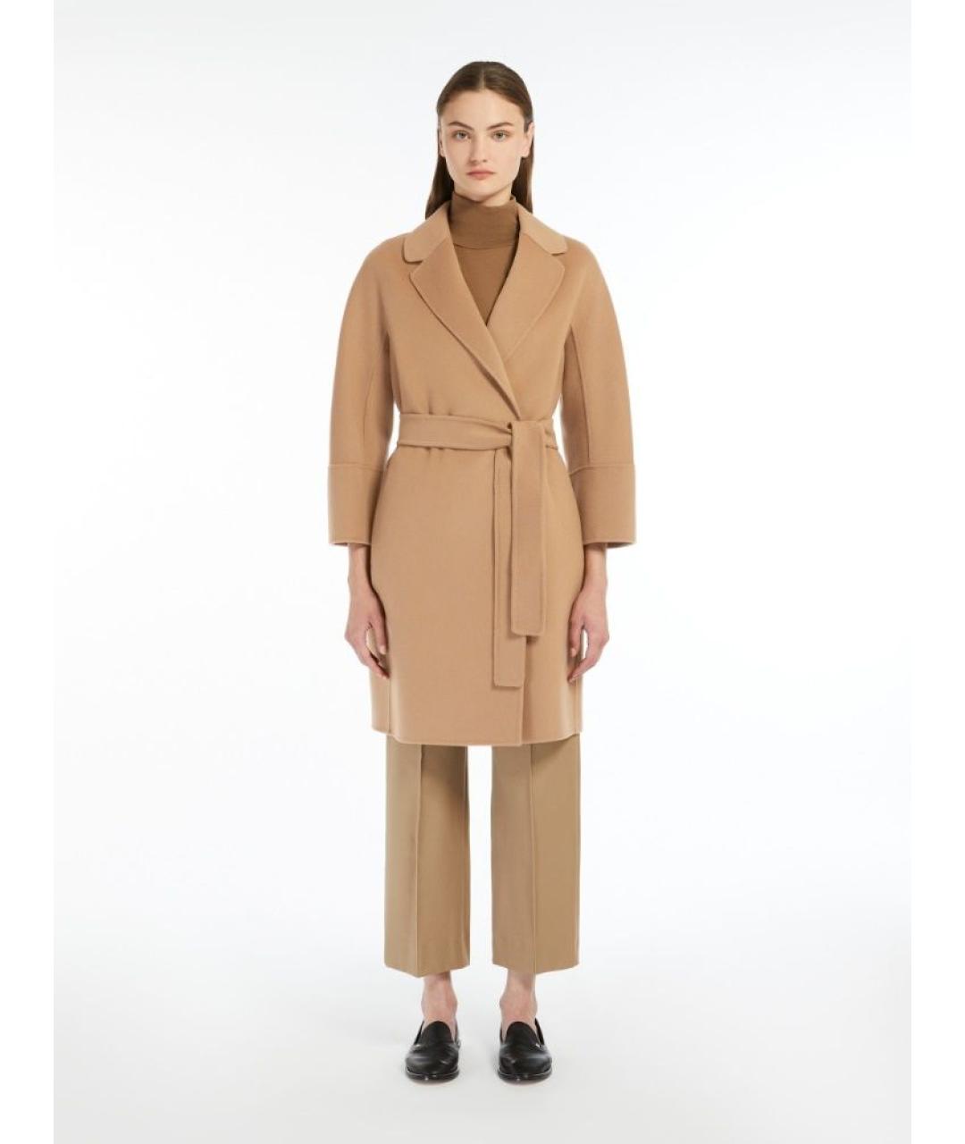 'S MAX MARA Бежевое шерстяное пальто, фото 2