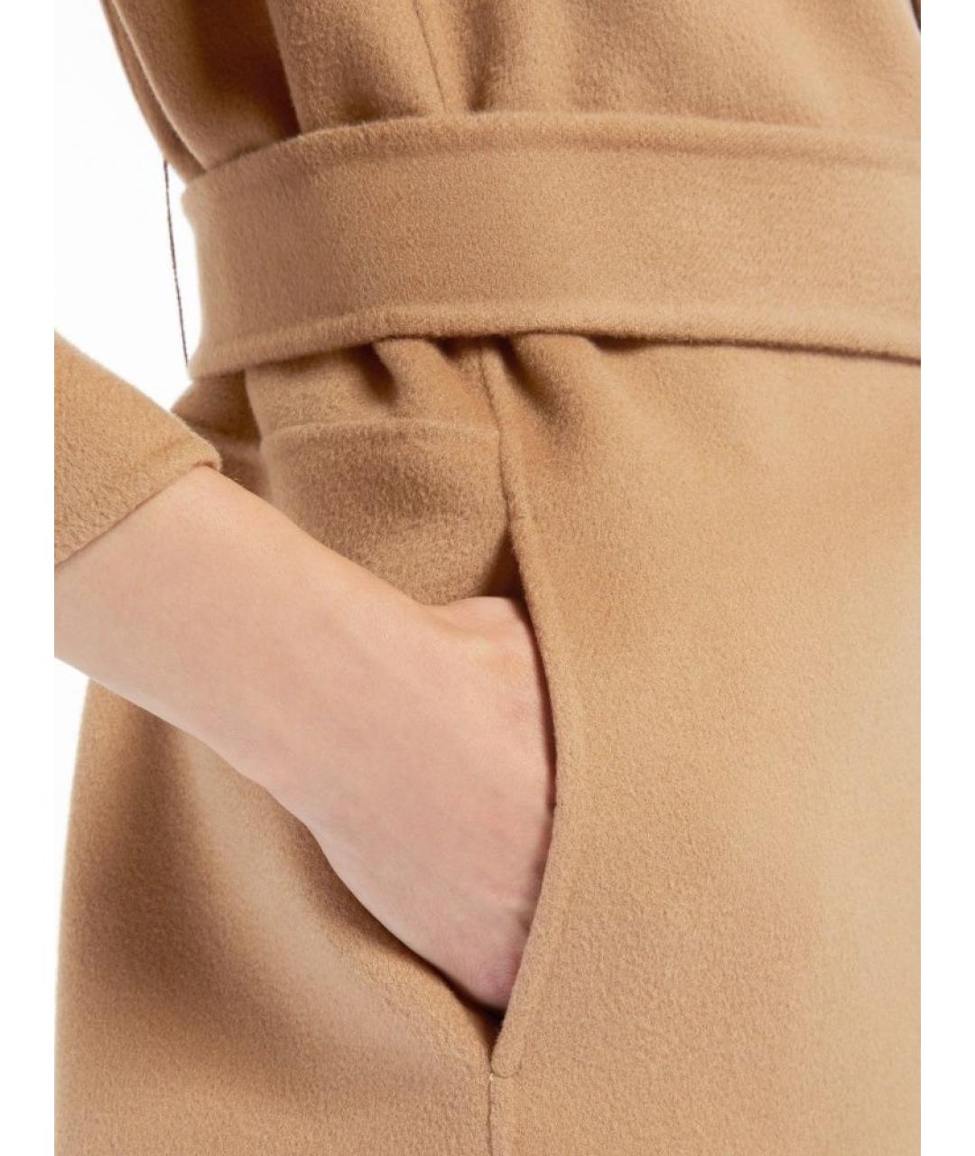 'S MAX MARA Бежевое шерстяное пальто, фото 4