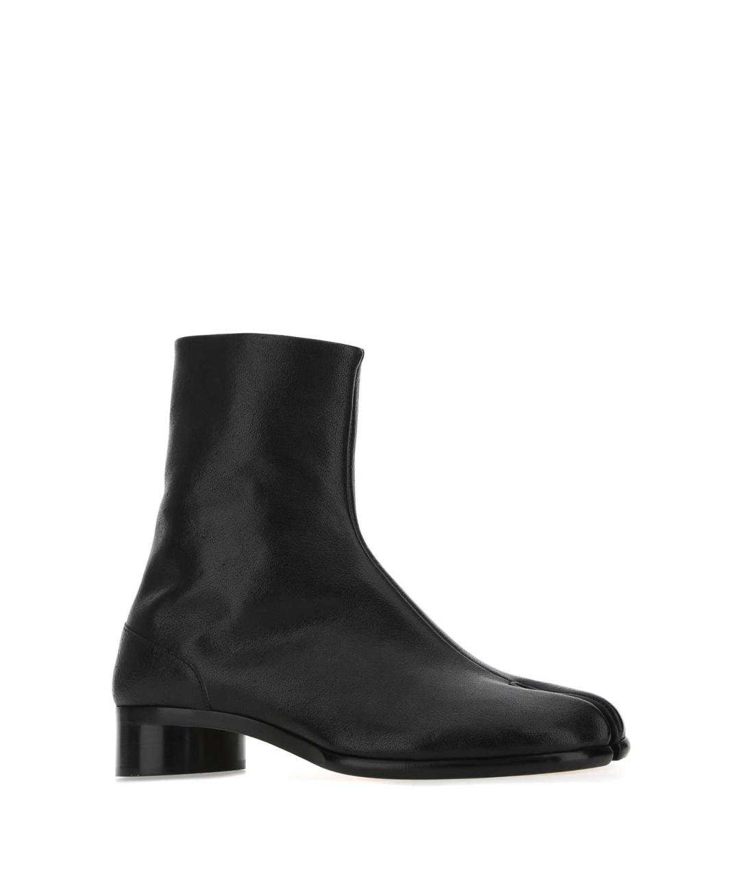 MAISON MARGIELA Черные кожаные высокие ботинки, фото 2