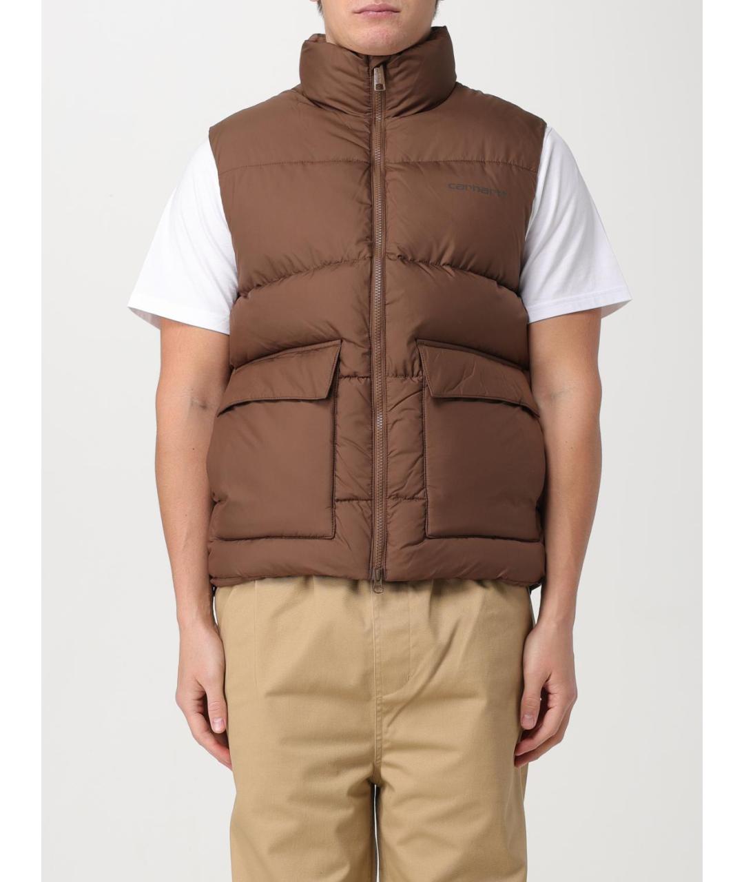CARHARTT WIP Коричневый синтетический жилет, фото 2