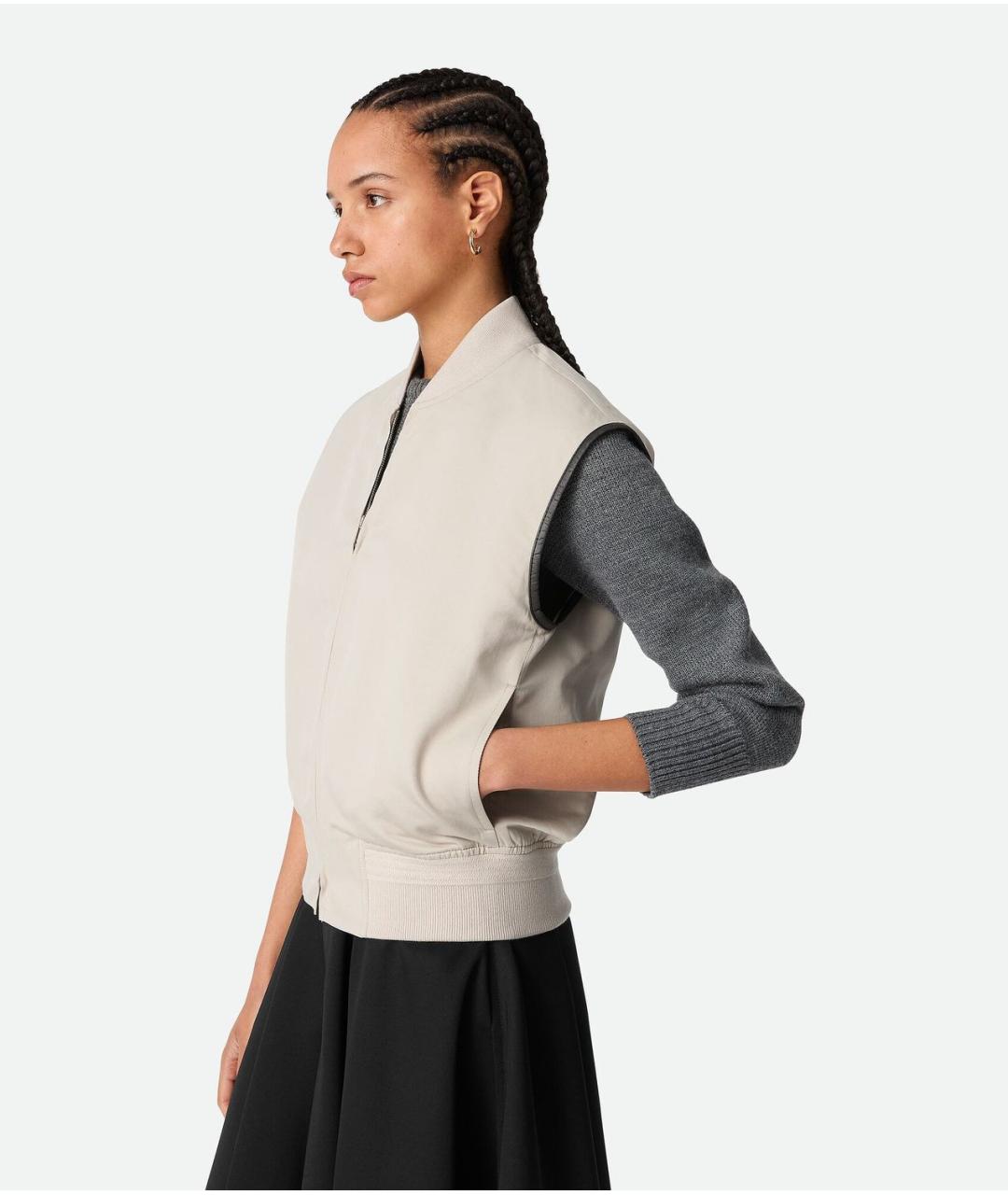BOTTEGA VENETA Серый хлопковый жилет, фото 3