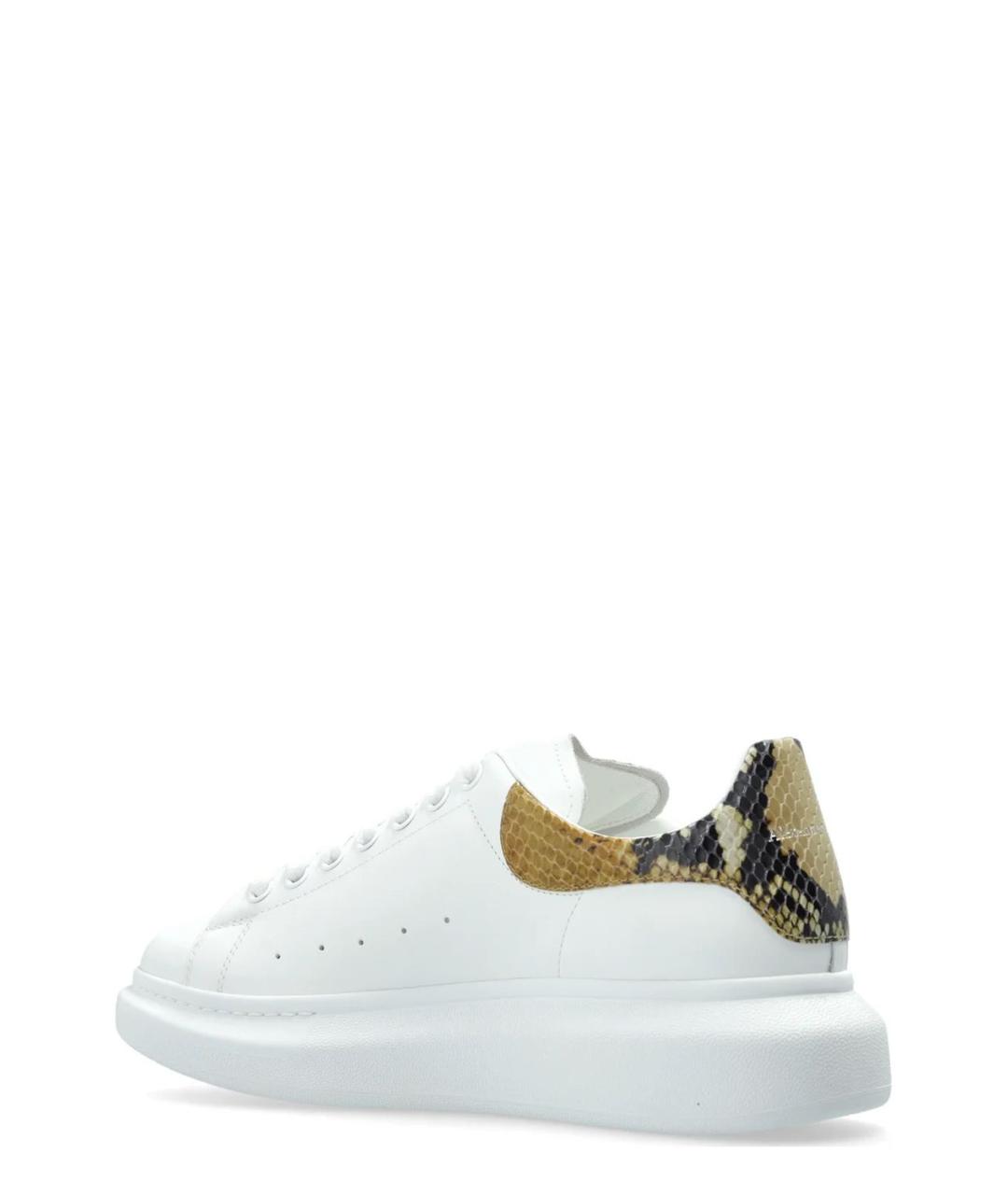 ALEXANDER MCQUEEN Белые кожаные низкие кроссовки / кеды, фото 3