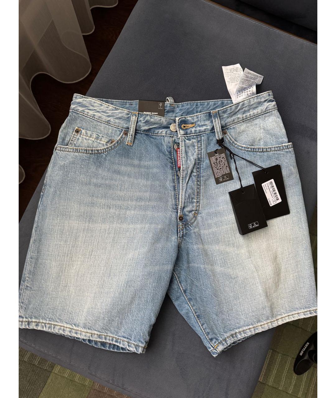 DSQUARED2 Голубые хлопковые шорты, фото 3