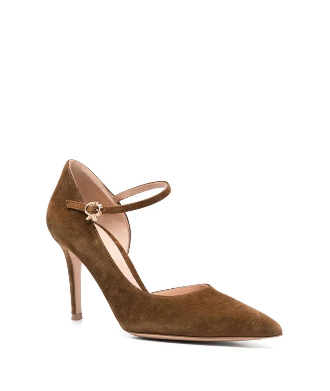 GIANVITO ROSSI Коричневые кожаные туфли, фото 2