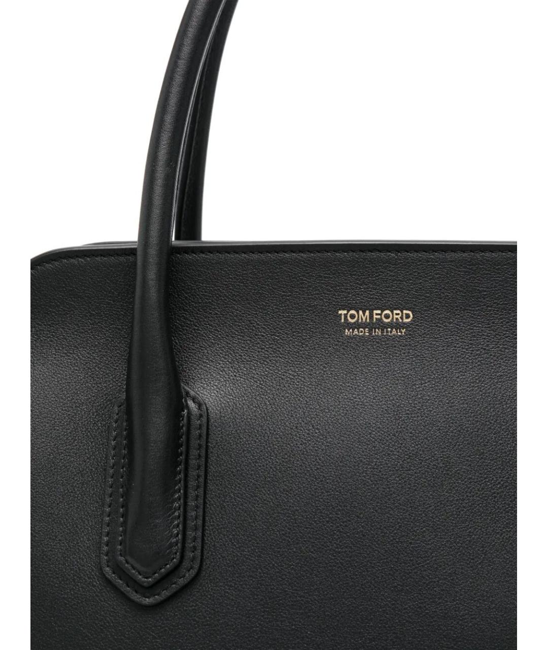 TOM FORD Черная кожаная сумка тоут, фото 4
