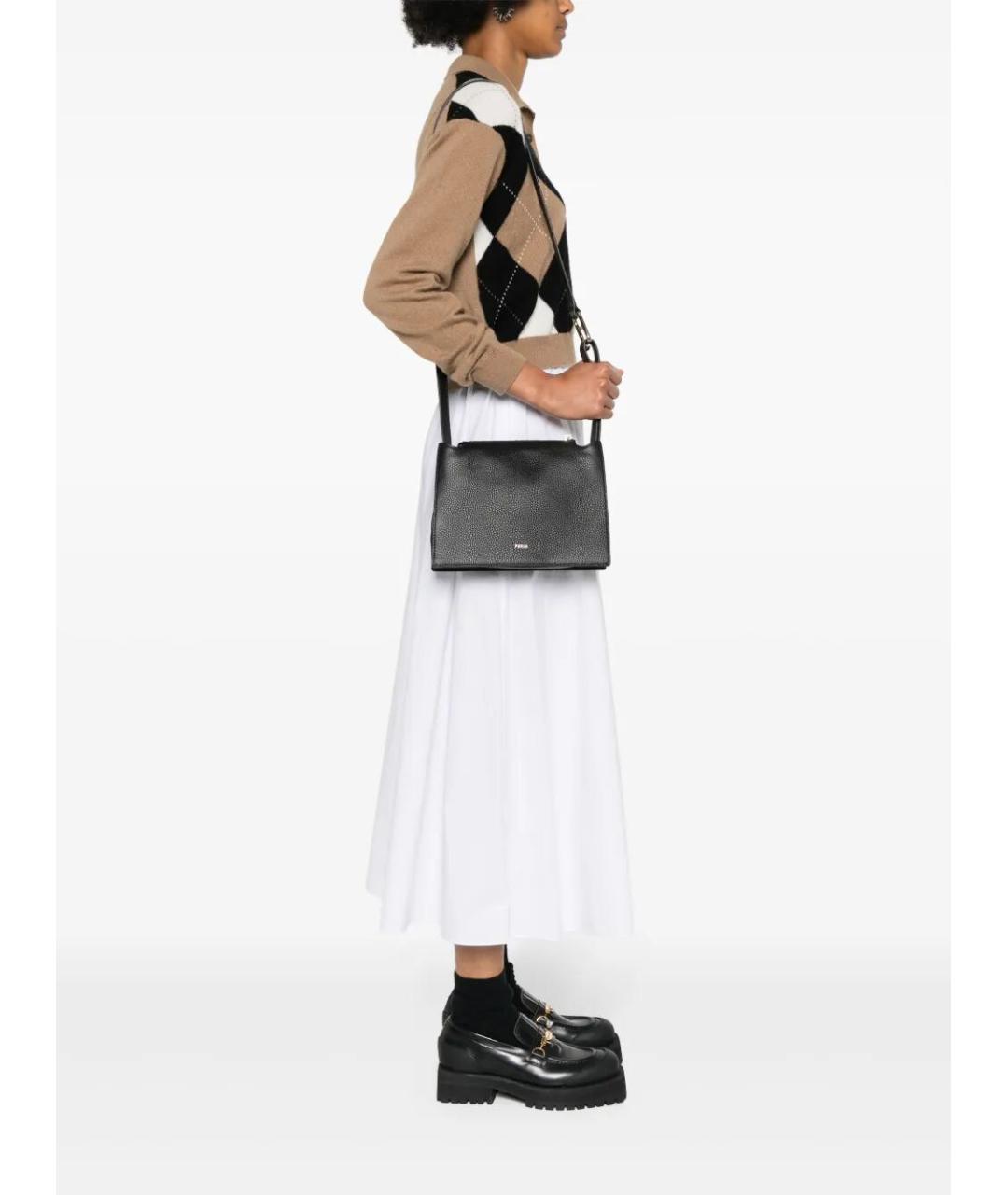 FURLA Черная кожаная сумка через плечо, фото 3