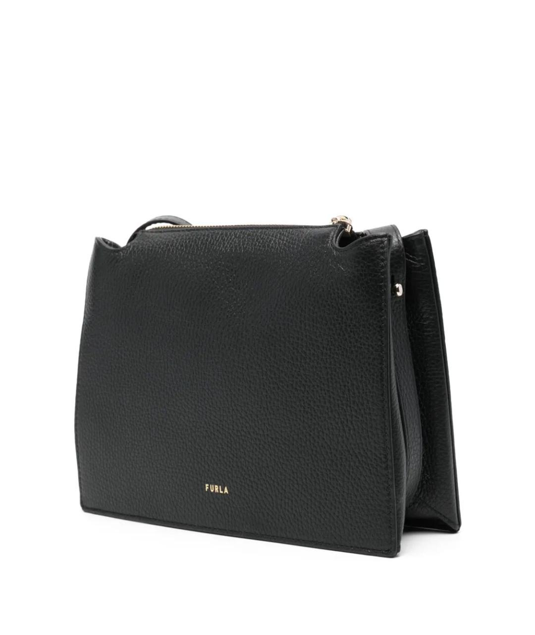 FURLA Черная кожаная сумка через плечо, фото 4