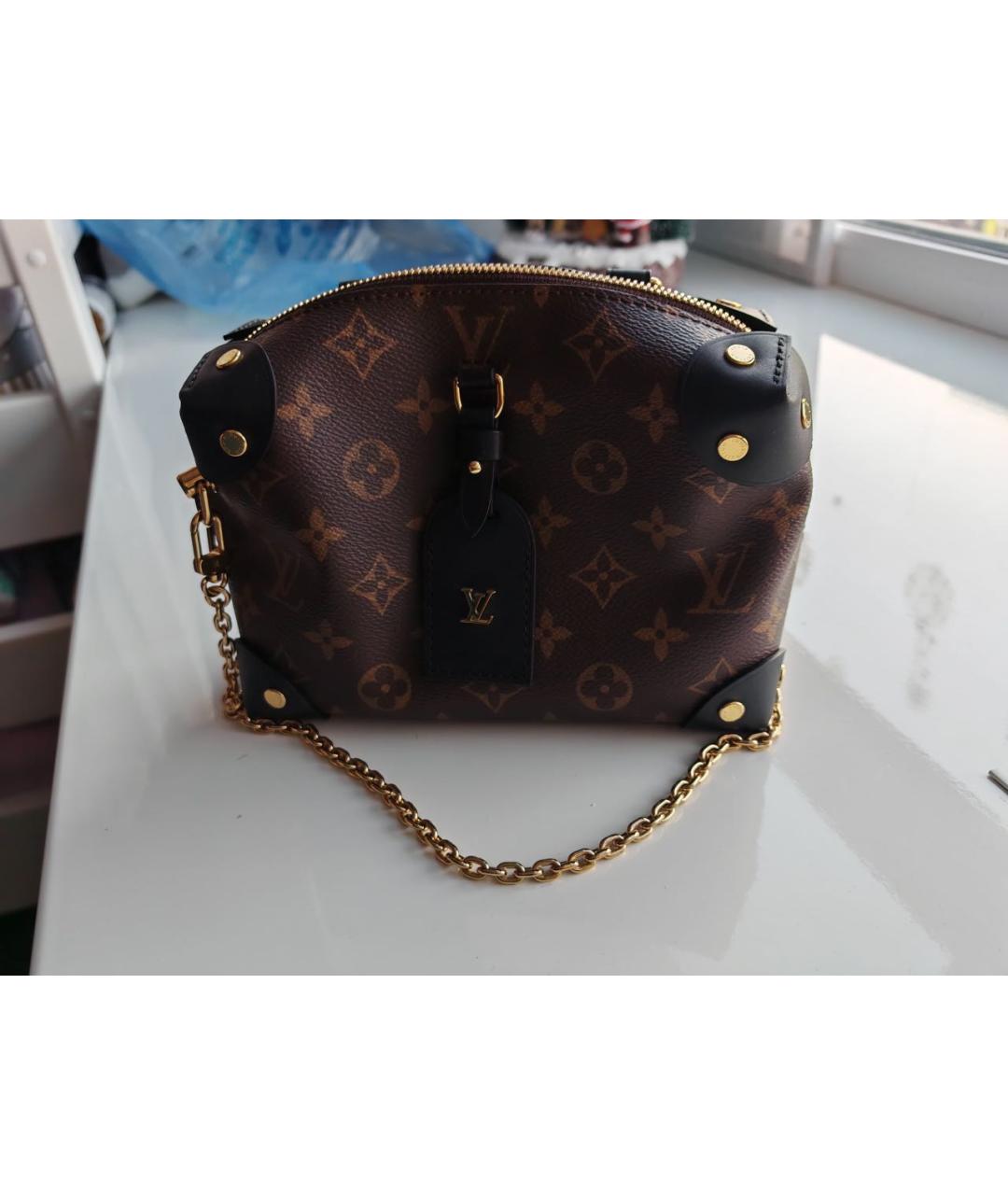 LOUIS VUITTON Коричневая кожаная сумка через плечо, фото 7