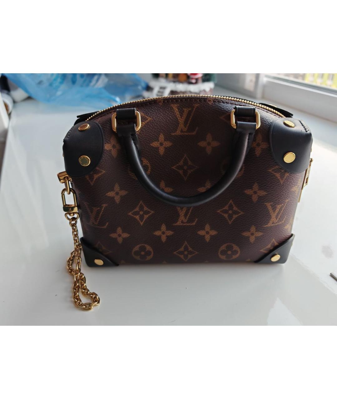 LOUIS VUITTON Коричневая кожаная сумка через плечо, фото 5