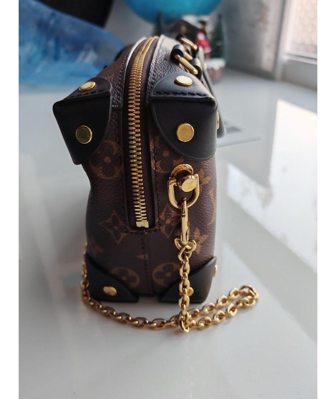 LOUIS VUITTON Коричневая кожаная сумка через плечо, фото 6