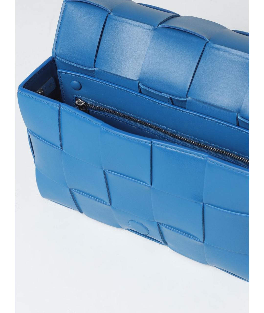 BOTTEGA VENETA Синяя кожаная сумка на плечо, фото 4